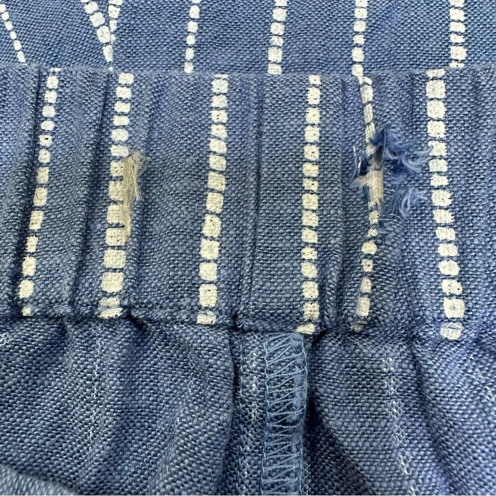Habitat Linen Cotton Vertical Rope Stripe Wide Leg Crop Pants - Picture 13 of 13